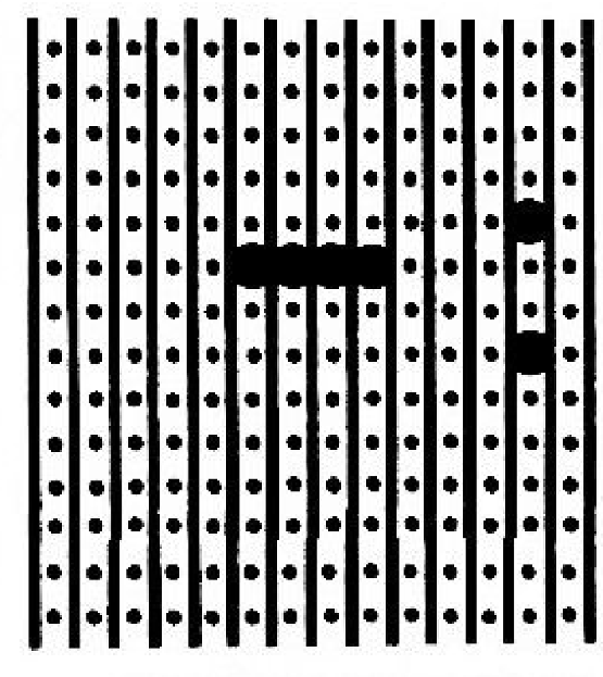 Fig. 2 — Aspecto da plaqueta, em tamanho aproximadamente real, utilizada no protótipo. 
