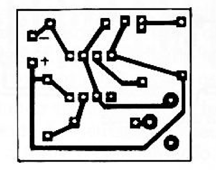 Fig. 4 — Sugestão, em tamanho natural, para a confecção de uma plaqueta para a montagem do dispositivo.
