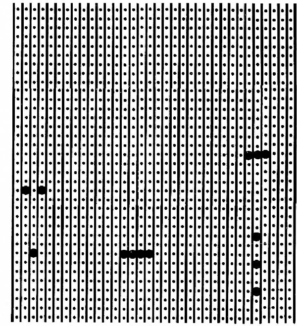 Fig. 5 — Desenho da plaqueta (do tipo semiacabada), pelo lado cobreado, em tamanho ligeiramente maior que o real.
Fig. 5 — Desenho da plaqueta (do tipo semiacabada), pelo lado cobreado, em tamanho ligeiramente maior que o real.