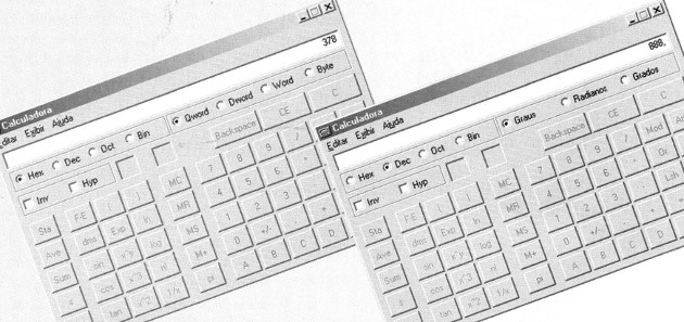 Utilizando a calculadora do windows para converter números na base hexadecimal para a base decimal.
Utilizando a calculadora do windows para converter números na base hexadecimal para a base decimal.