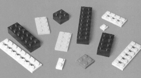 Tradiconais peças LEGO.
Tradiconais peças LEGO.