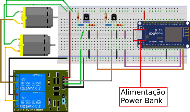 Figura 1 - circuito esquemático do projeto (robô do tipo rover)
