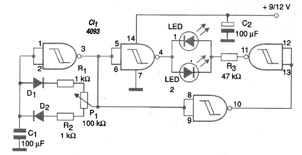Figura 4 – Controle anti-fase para LEDs
Figura 4 – Controle anti-fase para LEDs