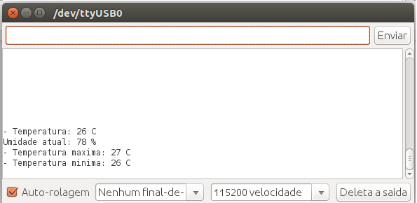 Figura 7 - medições no monitor serial
Figura 7 - medições no monitor serial
