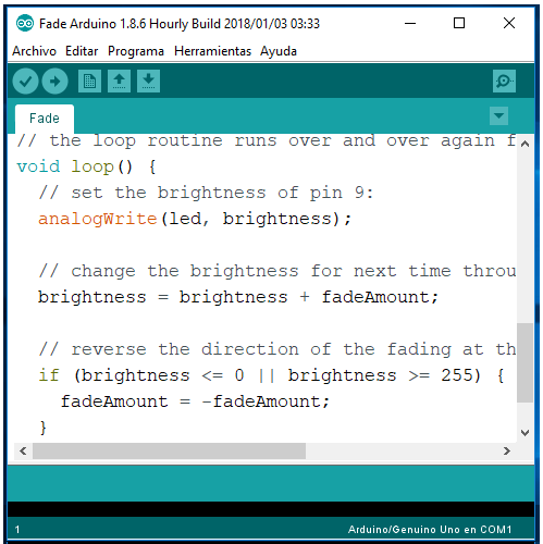  Figura 2. Ambiente de desenvolvimento do Arduino Uno
