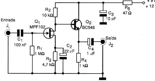 Pré-amplificador com FET Pré-amplificador com FET
