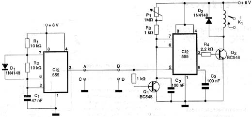 Transmissor e receptor do alarme pulsante. Diagrama do alarme pulsante