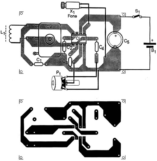 Placa de circuito impresso do receptor Placa de circuito impresso do receptor
