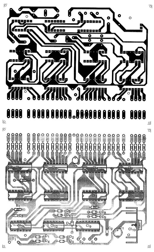 Placa de circuito impresso do relógio digital (controle) Placa de circuito impresso do relógio digital (controle)