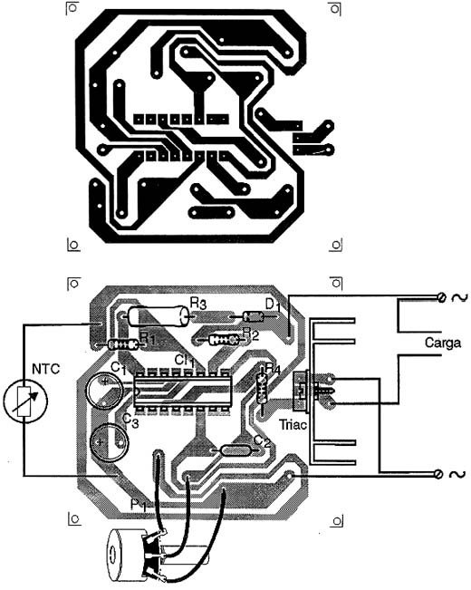 Placa de circuito impresso do termostato
