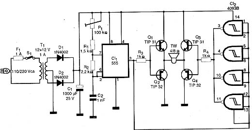 Diagrama da versão com saída em parte (BTL) Diagrama da versão com saída em parte (BTL)