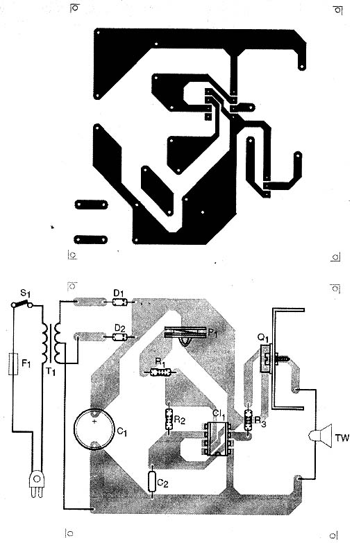 Placa de circuito impresso da versão de menor potência.
