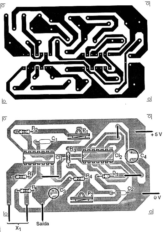 Sugestão da placa de circuito impresso do medidor.