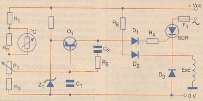 Circuito regulador de tensão utilizando SCRs. Circuito regulador de tensão utilizando SCRs.