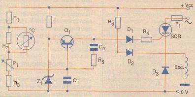 Circuito regulador de tensão utilizando SCRs. 