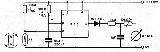 Tacômetro com reed switch. 