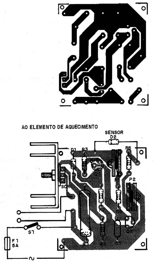 Placa de circuito impressor para o circuito da estufa e chocadeira. Placa de circuito impressor para o circuito da estufa e chocadeira.