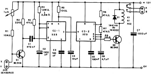 Diagrama do alarme sem fonte e o carregador. 