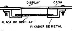 Fixando o display na caixa. Fixando o display na caixa.