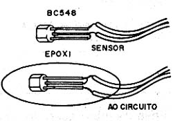 Blindando o sensor para operar imerso em líquidos. Blindando o sensor para operar imerso em líquidos.
