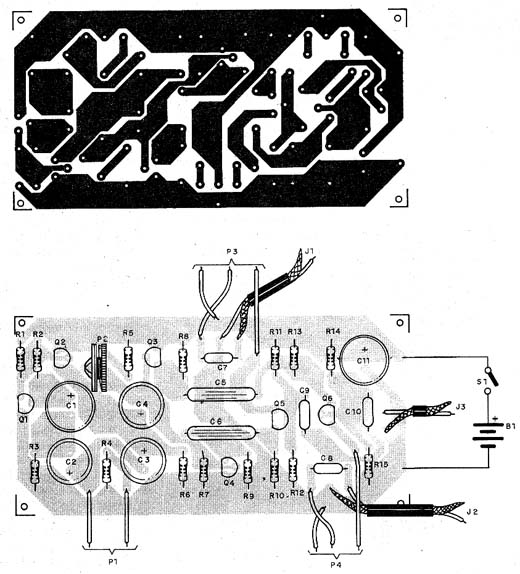 Placa do circuito impresso do Bi-Trêmulo. 