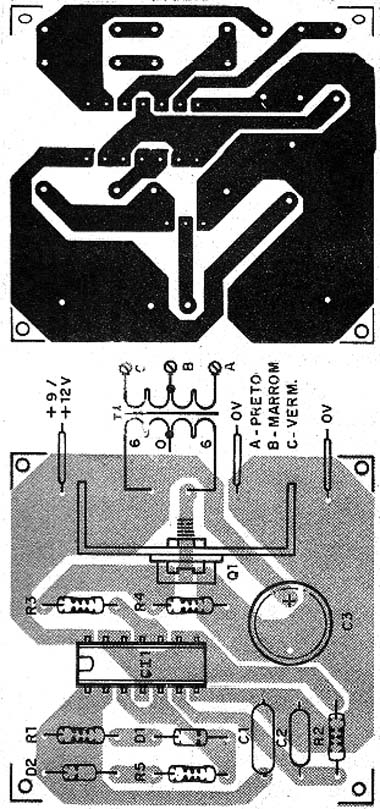 Placa de circuito impresso do eletrificador 