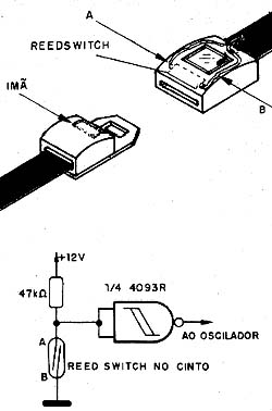 Sistema lógico que inibe o circuito se o cinto for colocado. 