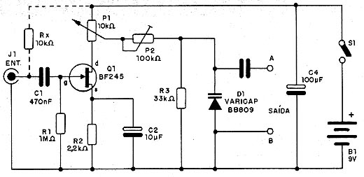 Diagrama completo do modulador de FM Diagrama completo do modulador de FM