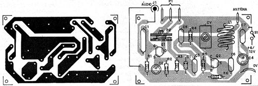 Placa do transmissor com modulador. 