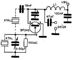 Oscilador para o terceiro sobretom até 50 MHz. Oscilador para o terceiro sobretom até 50 MHz.