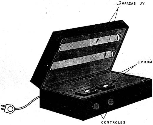 Um apagador de EPROM. Um apagador de EPROM.