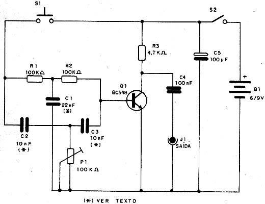 Diagrama do oscilador de percursão. 