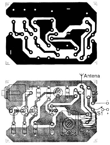 Placa de circuito impresso da Guitarra sem fio 