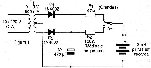 Diagrama completo do reativador de pilhas Diagrama completo do reativador de pilhas