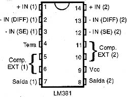 Pinagem do LM381. Pinagem do LM381.