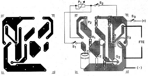 Placa de circuito impresso do temporizador. 