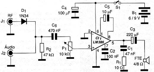 Diagrama elétrico do seguidor de sinais. 