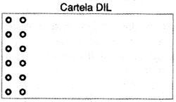 Usando uma cartela DIL, com furações prontas. Usando uma cartela DIL, com furações prontas.