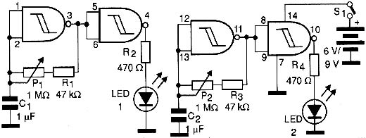 Diagrama do circuito com LEDs aleatórios. Diagrama do circuito com LEDs aleatórios.