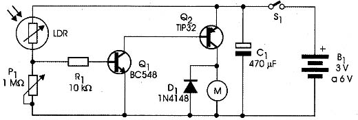 Esquema elétrico do foto-motor 1. Esquema elétrico do foto-motor 1.