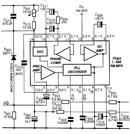 Parte de um circuito de VCR tomado como exemplo. Parte de um circuito de VCR tomado como exemplo.
