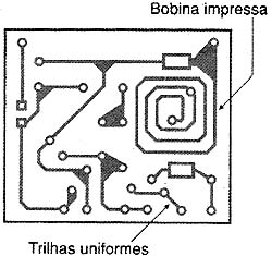 A placa com bobina impressa. A placa com bobina impressa.