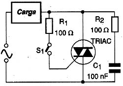 Um TRIAC como interruptor de potência. Um TRIAC como interruptor de potência.