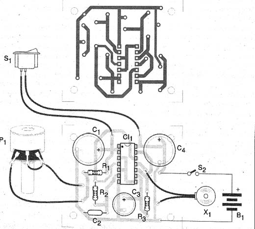 Sugestão da placa de circuito impresso. Sugestão da placa de circuito impresso.