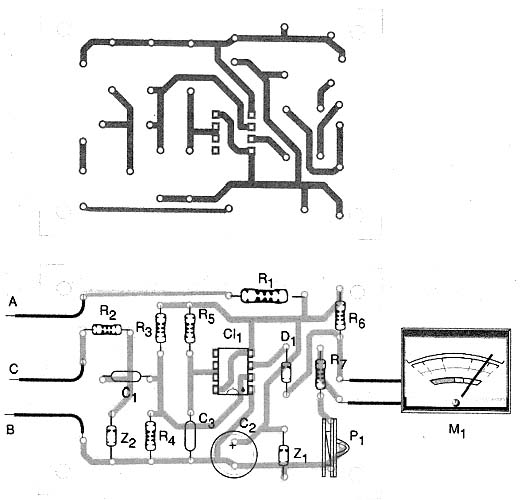 Placa de circuito impresso do tacômetro. 