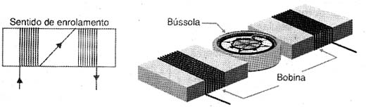 Experimento com uma bússola. 