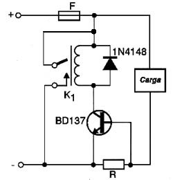 Crowbar com transistor e relé 