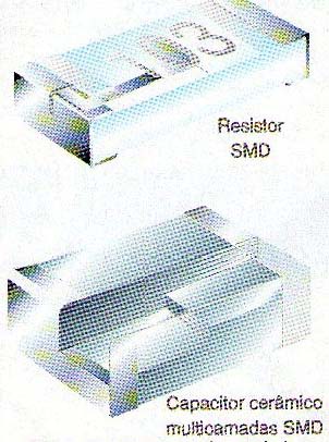 Resistor e capacitor cerâmico multicamadas em invólucros SMD. Resistor e capacitor cerâmico multicamadas em invólucros SMD.