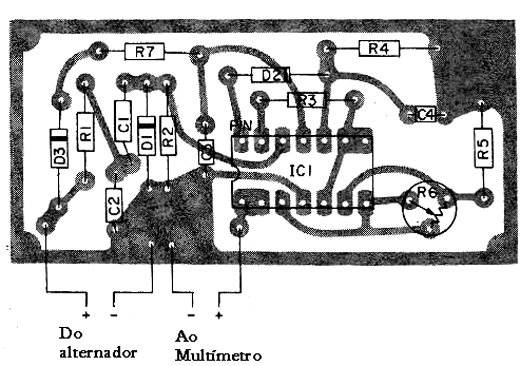 Sugestão de placa de circuito impresso. Sugestão de placa de circuito impresso.