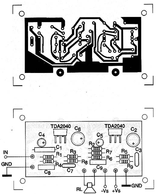 Sugestão da montagem na placa de circuito impresso. Sugestão da montagem na placa de circuito impresso.